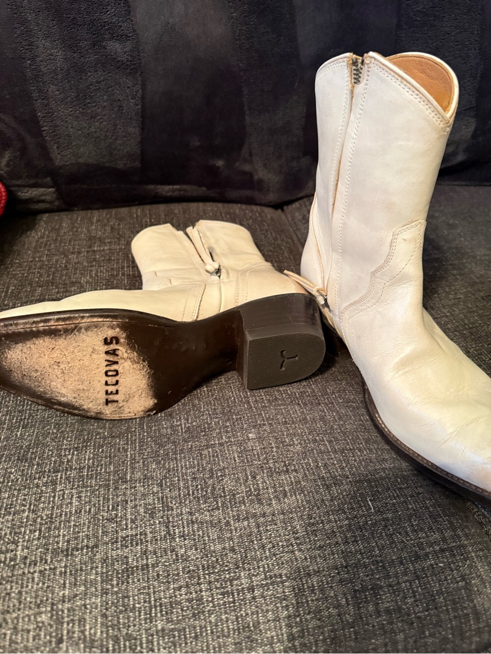 Tecovas Women's Cream Leather Western Boots